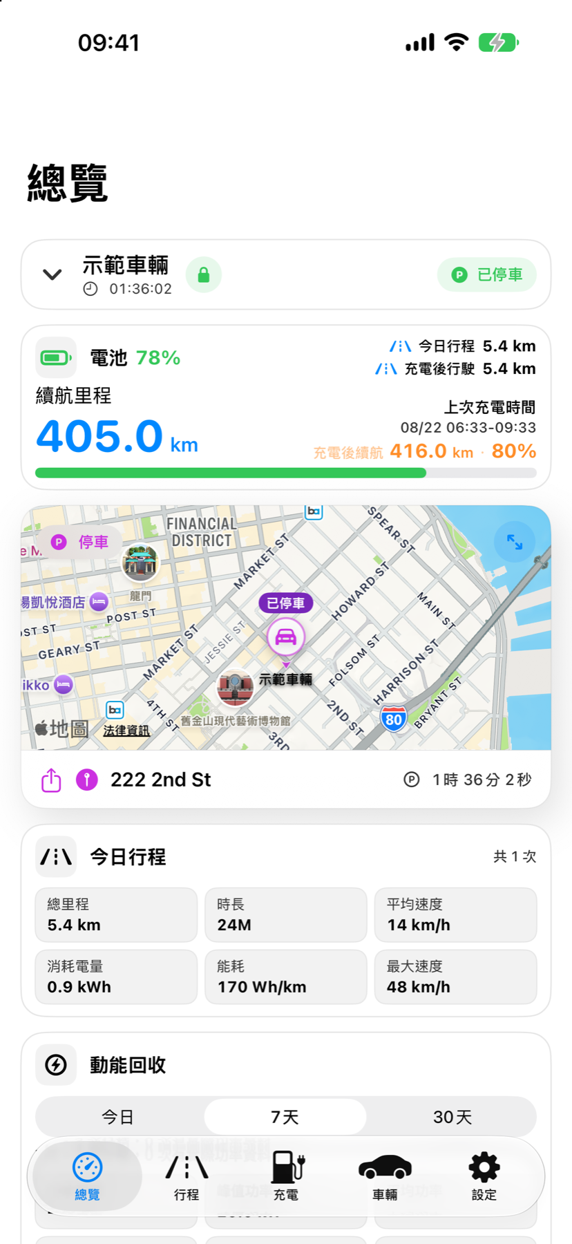 My T 車輛概覽畫面